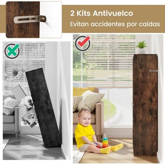 Estante com 11 cubos 74 x 24 x 105 cm para livros vertical ou horizontal em madeira Castanho