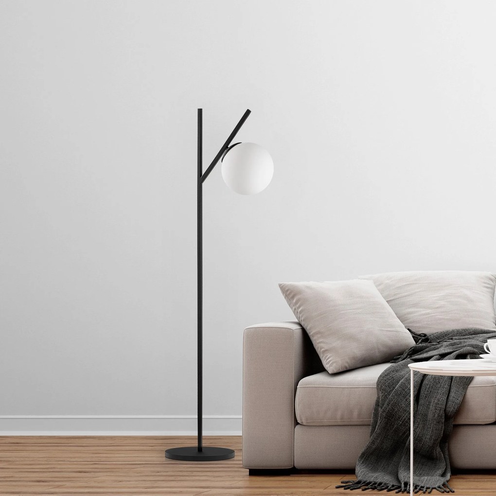 Candeeiro de Pé Fork – Preto e Creme – 31 x 45 x 152 cm