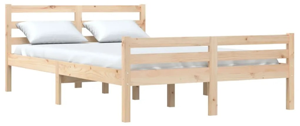 Estrutura de cama sem colchão 140x200 cm madeira maciça