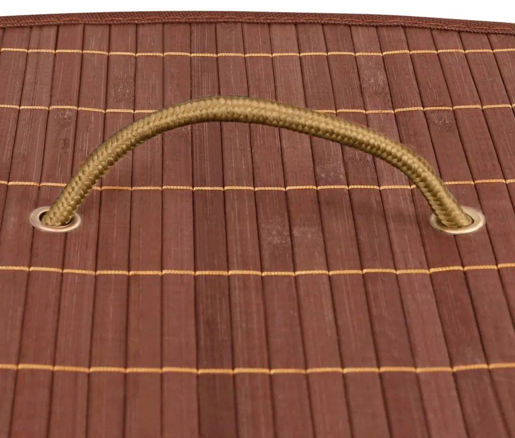 Cesto de canto para roupa suja 60 L bambu castanho