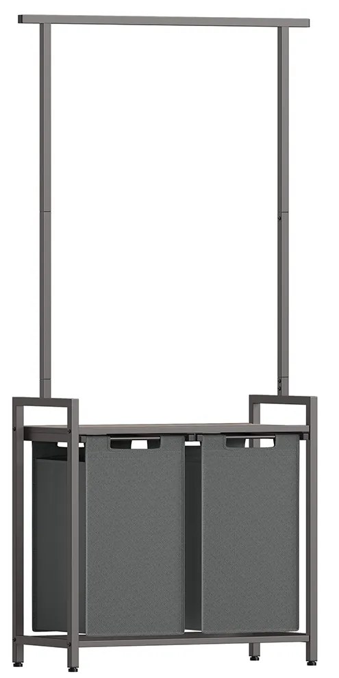 Cesto de lavandaria com 2 secções e forros removíveis. | VASAGLE | 73 x 33 x 175 cm | BLH241G01.