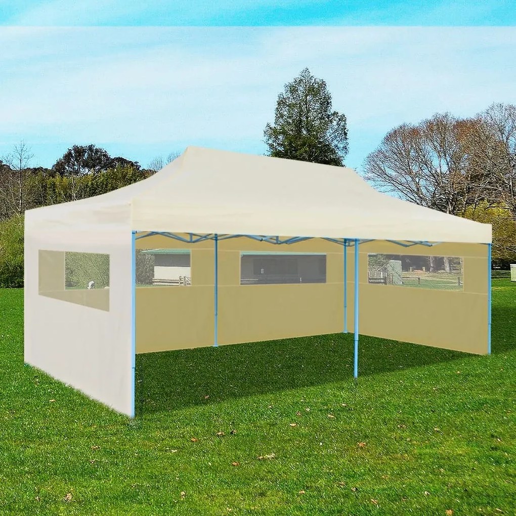 41582 vidaXL Tenda para festas pop-up dobrável 3 x 6 m creme