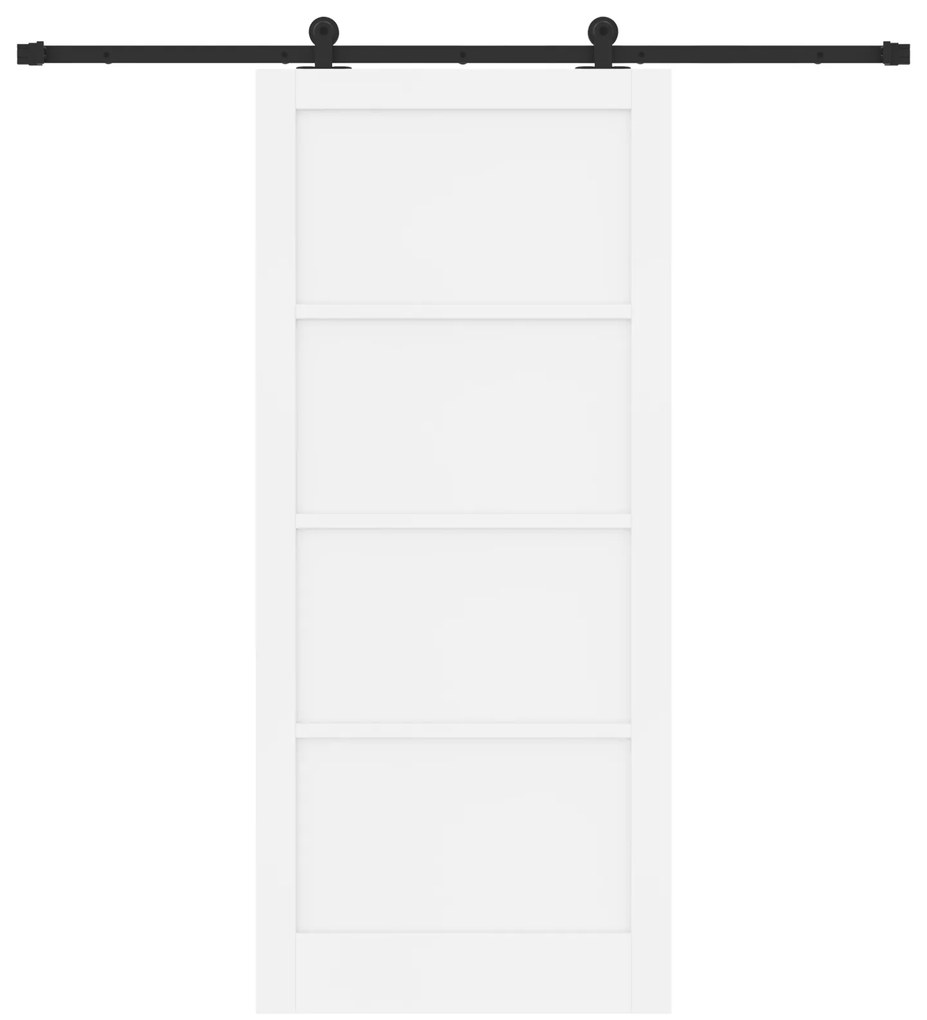 Porta Deslizante com Conjunto de Ferragens Branca 93x211 cm Madeira Só