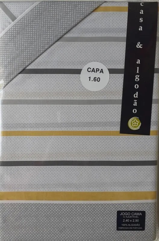 Jogo de lençóis 100% algodão - PRAGA da Casa&Algodão: cama 180cm - 1 sábana encimera 260 x 290 cm + 1 bajera ajustable 180 x 200 + 30 cm + 2 funda almohada 50x70 cm