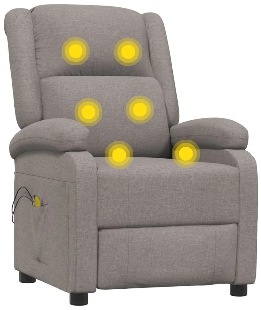 Poltrona de massagens elétrica reclinável tecido cinza-acast.