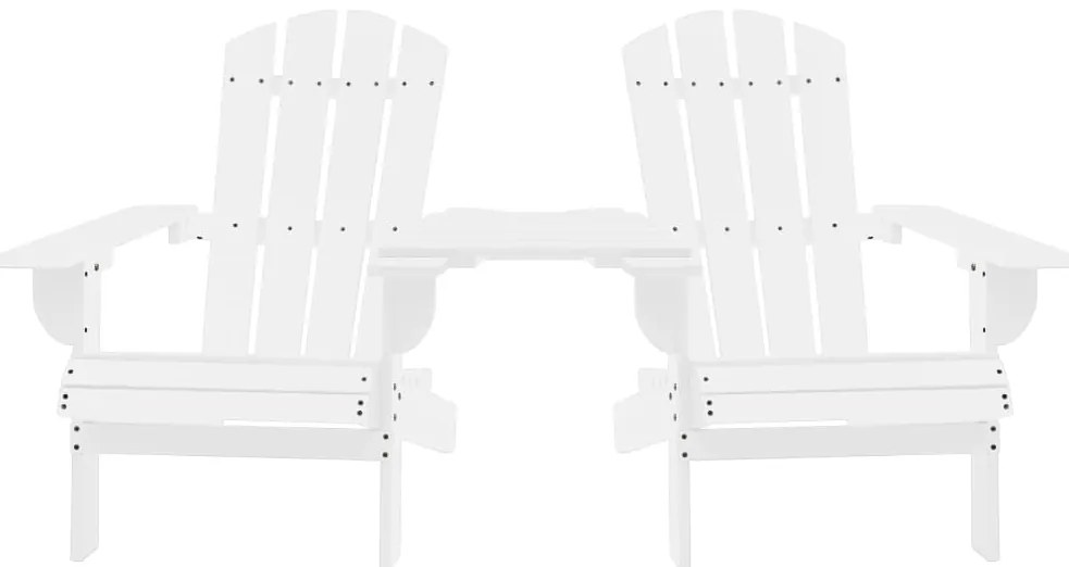 Cadeiras jardim Adirondack + mesa centro madeira abeto branco