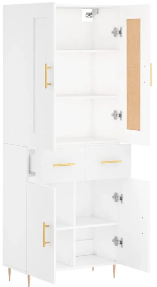 Armário alto 69,5x34x180 cm derivados de madeira branco