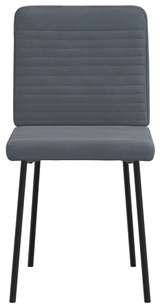 Cadeiras de jantar 2 pcs veludo cinzento-escuro