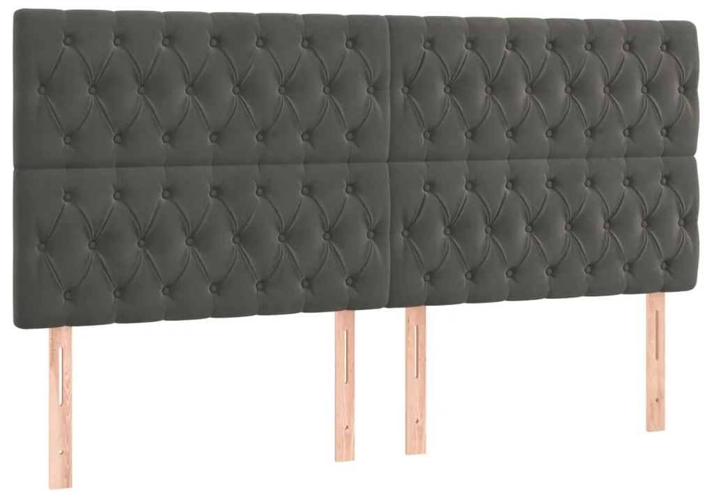 Estrutura de cama sem colchão 200x200 cm veludo cinzento-escuro