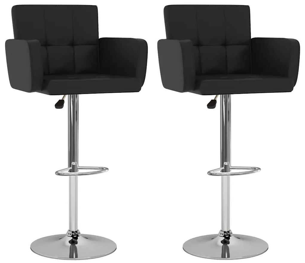 Bancos de bar 2 pcs couro artificial preto