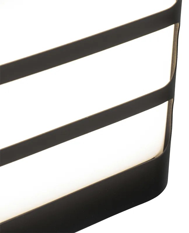 Candeeiro de parede moderno preto com LED IP44 - Gaev Moderno
