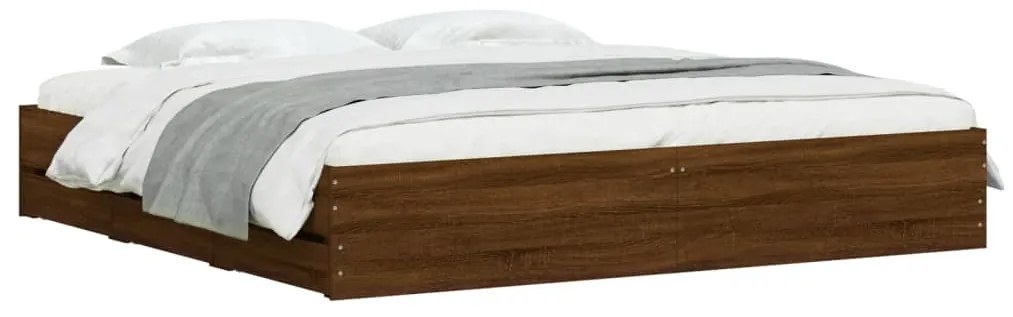 Estrutura cama c/ gavetas derivados madeira carvalho castanho