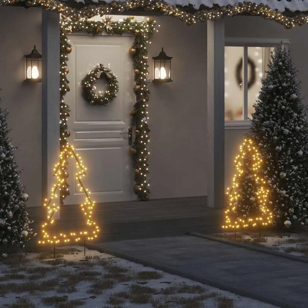 vidaXL Decoração árvore de Natal c/ luz e estacas 115 luzes LED 90 cm