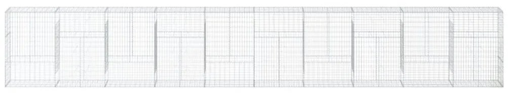 Cesto gabião com cobertura 1000x50x150 cm ferro galvanizado