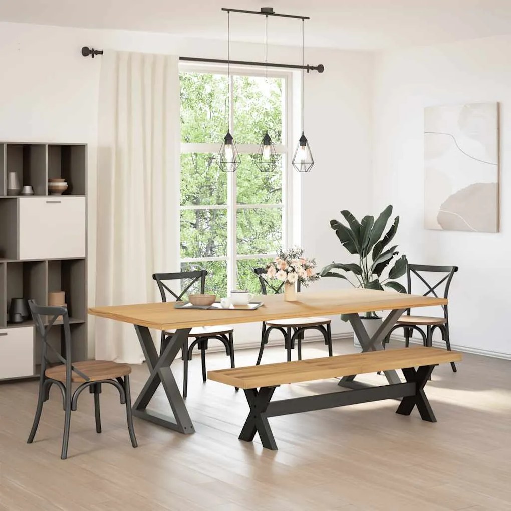Banco de jantar NOAIN pernas forma X 180x40x45 cm pinho maciço