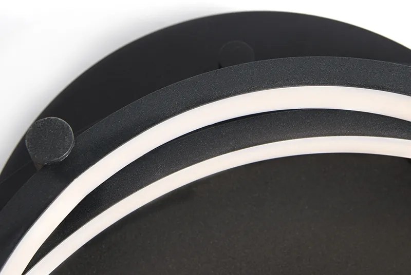 Candeeiro de teto moderno preto com LED e dimmer - Rondas Moderno