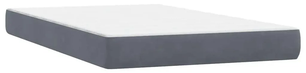 Cama boxspring com colchão 120x220 cm veludo cinzento-escuro