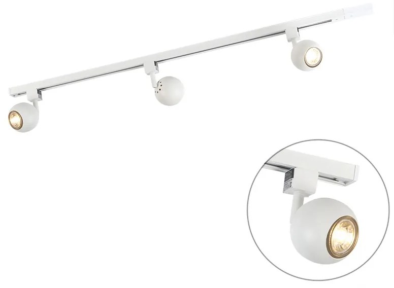 LED Sistema de calhas moderno inteligente branco monofásico com 3 GU10 Wifi - Gissi Moderno