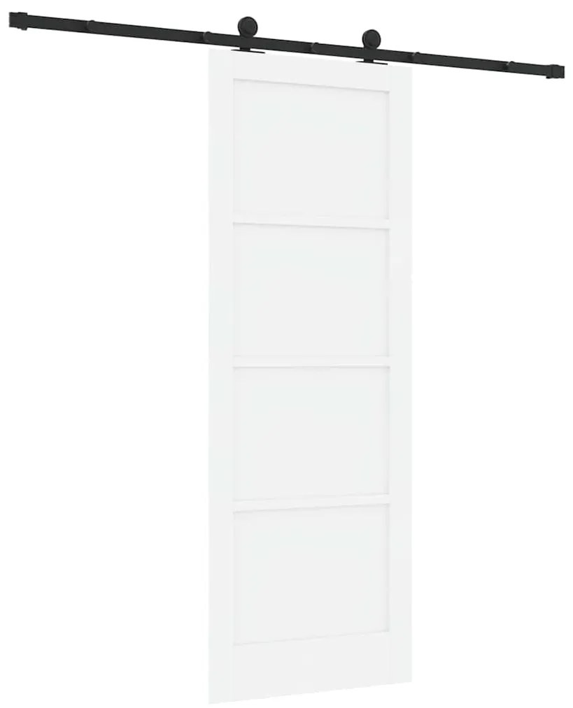 Kit de Porta Deslizante com Hardware 'ORKDAL'Branca de Madeira Maciça