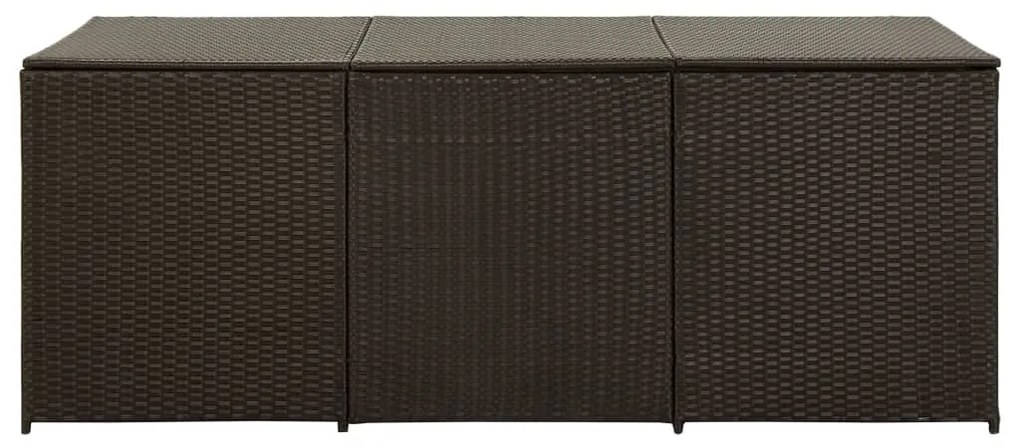 Caixa de arrumação para jardim 180x90x70 cm vime PE castanho