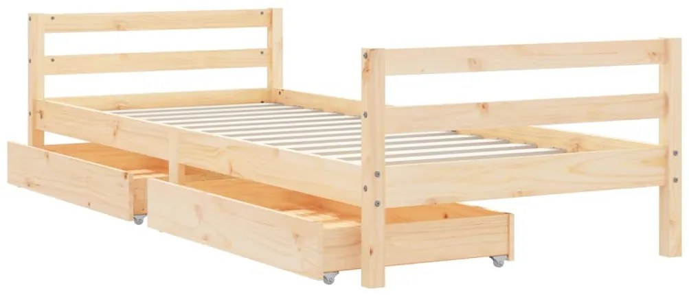 Estrutura de cama infantil c/ gavetas 80x200 cm pinho maciço