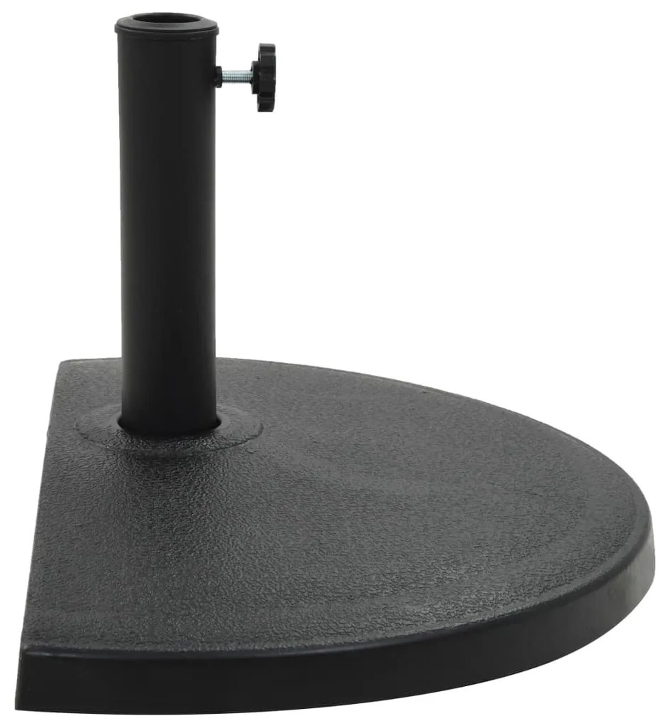 Base de guarda-sol semicircular poliresina 15 kg preto