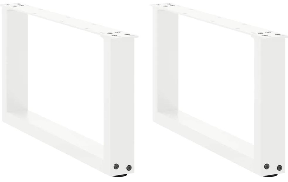 Pés para mesa de centro em formato de U, 2 peças, branco, 60x(30-31) c