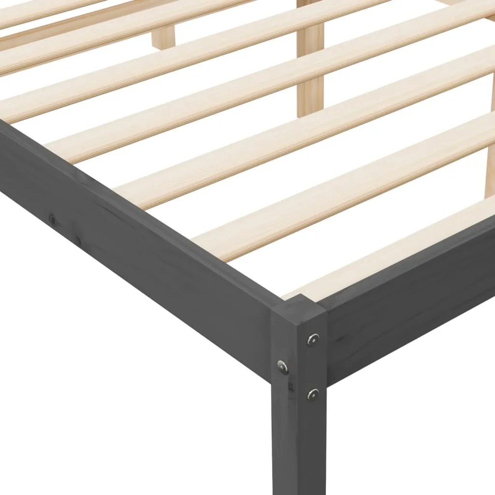 Cama para idosos king size 150x200 cm pinho maciço cinza