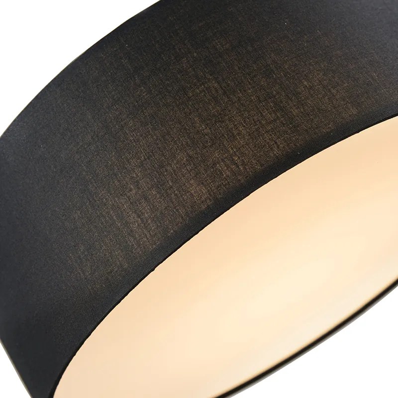 Candeeiro de tecto preto 40 cm com LED - Drum LED Moderno