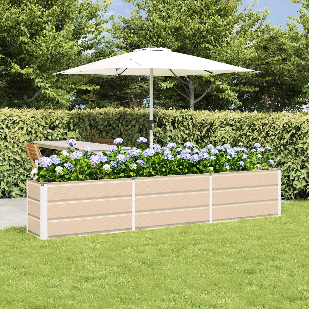 vidaXL Floreira Ivory 240 x 40 x 45 cm Aço