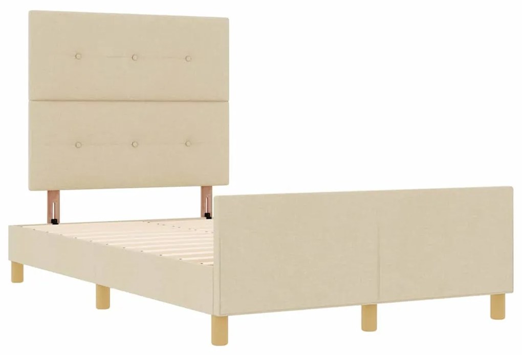 Cama vidaXL Creme 120x200 cm em Tecido