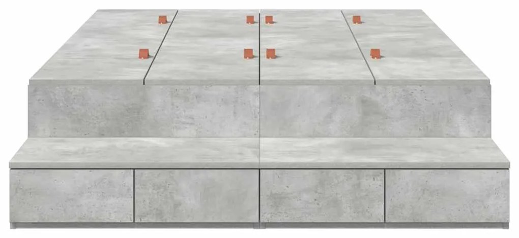 Cama de Armazenamento Cinza Concreto 120x190 cm