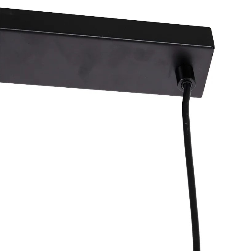 LED Candeeiro de suspensão Art Déco preto com fumê e dourado 10 luzes - Wess Art Deco