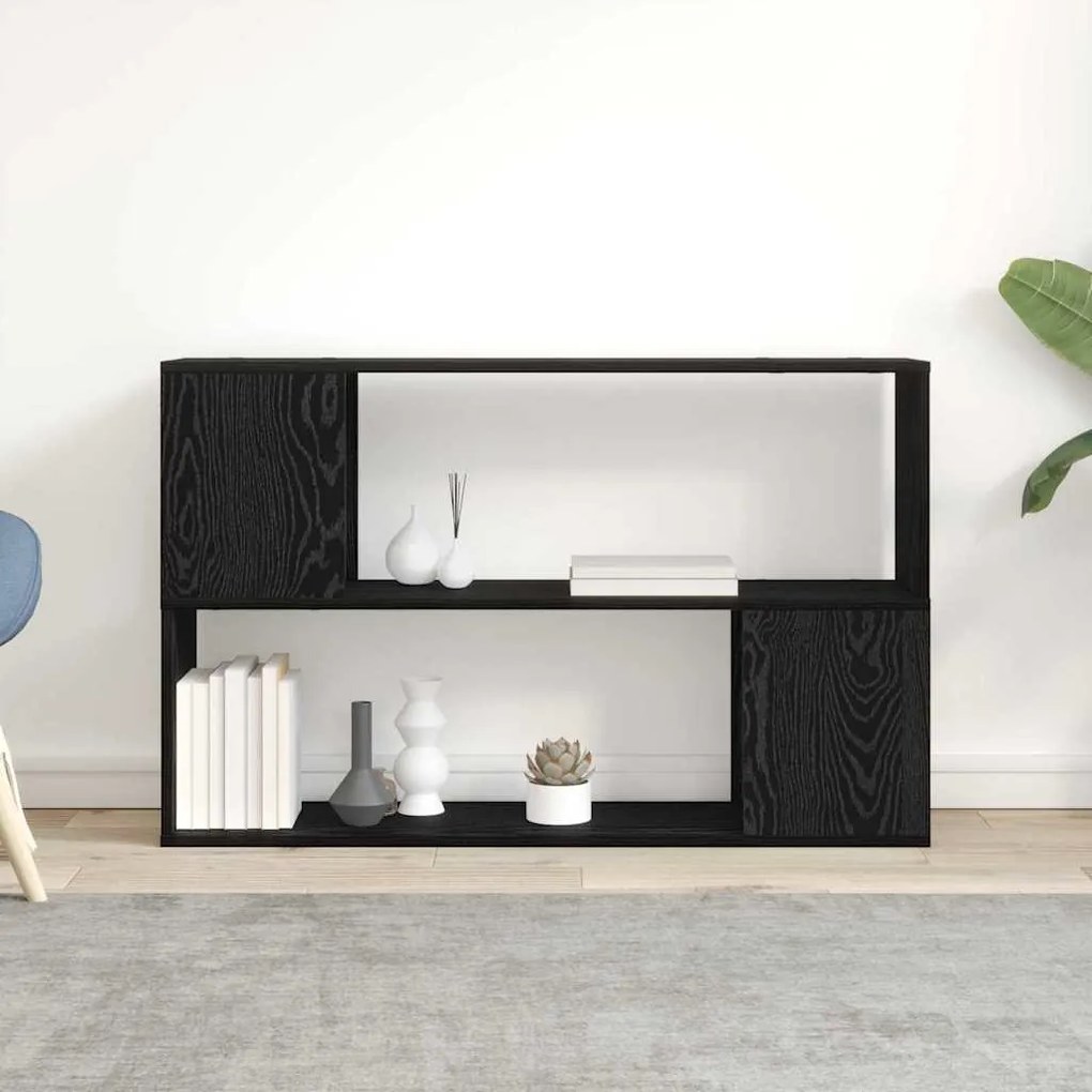 Estante de Livros vidaXL Carvalho Preto 100x24x63 cm Madeira Compósita