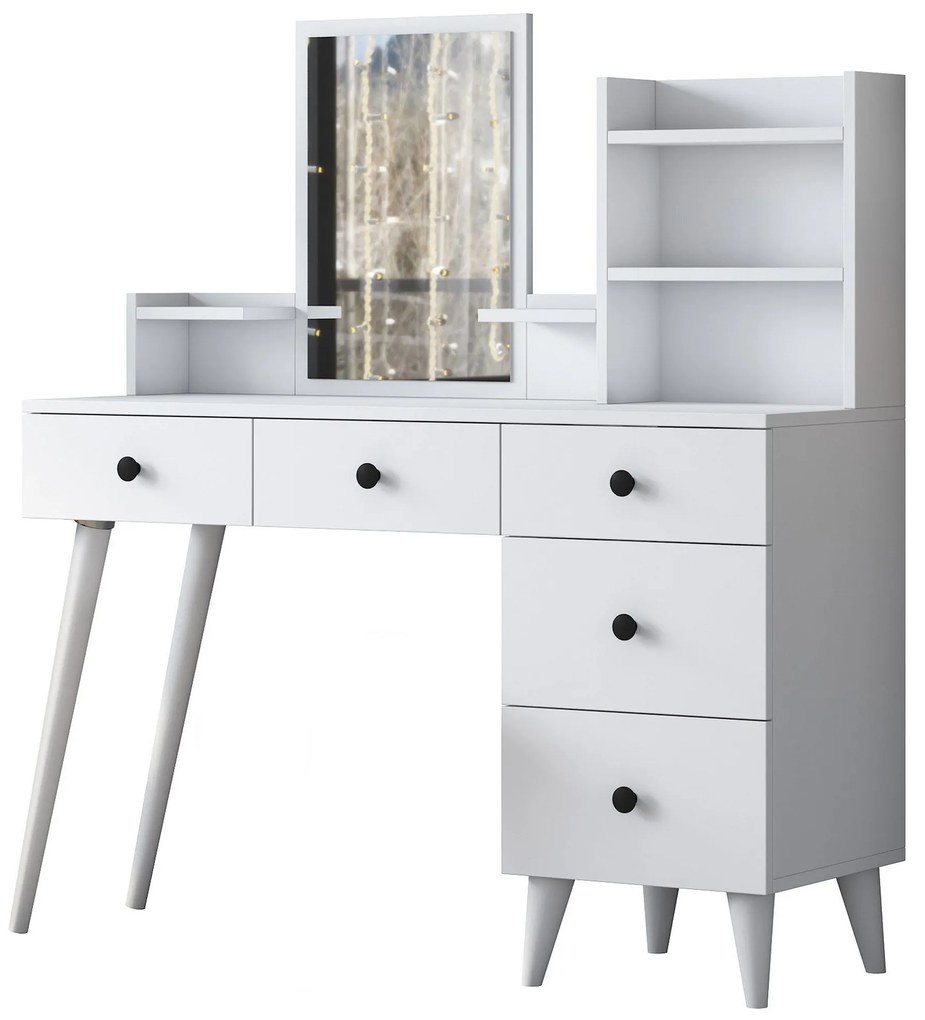 Mesa de Maquilhagem Bj101 – Branco – 125x93,8x40 cm