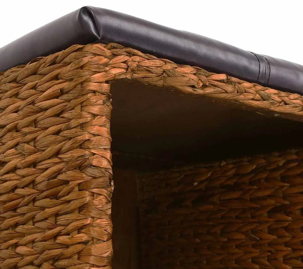 Banco com 2 cestos erva marinha 71x40x42 cm castanho