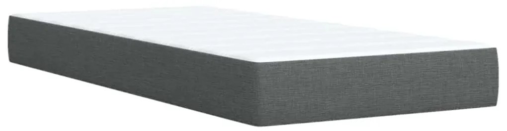 Cama com molas/colchão 90x190 cm tecido cinza-escuro