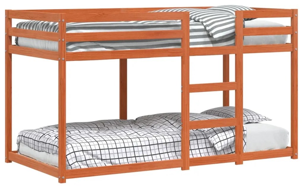 vidaXL Beliche 90x190 cm madeira de pinho maciça castanho cera