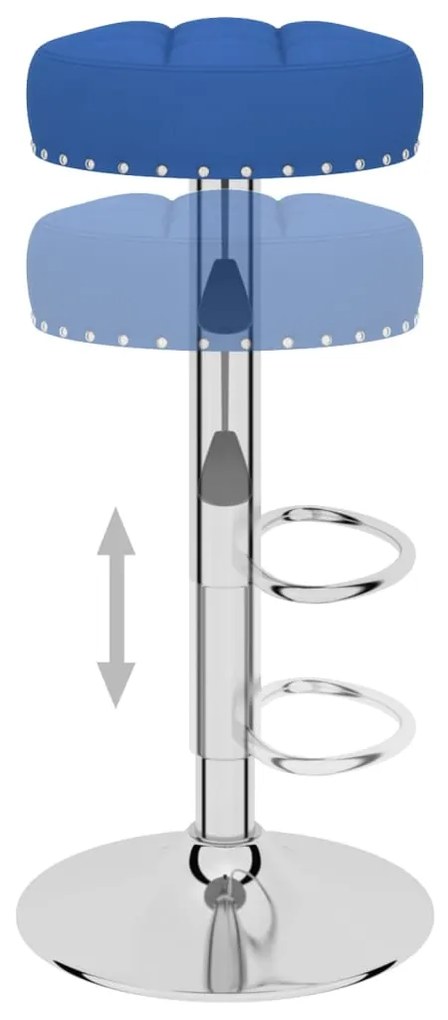 Bancos de bar 2 pcs tecido azul