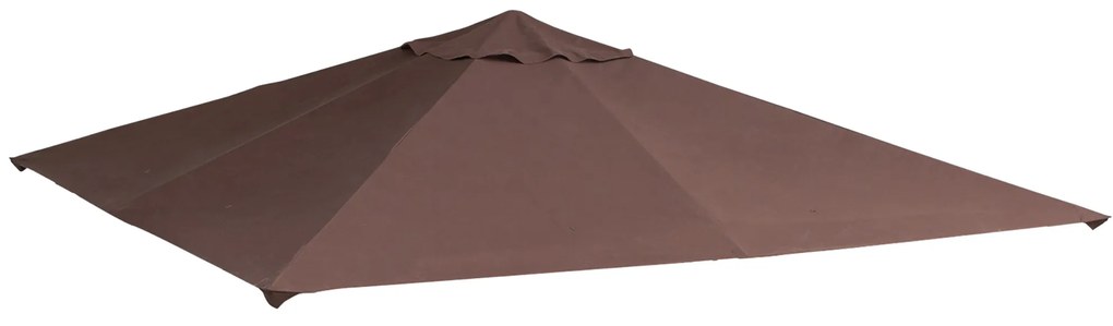 Outsunny Toldo de substituição de 3 x 3 m para barraca de jardim gazebo ao ar livre com 8 orifícios de drenagem e ventilação marrom