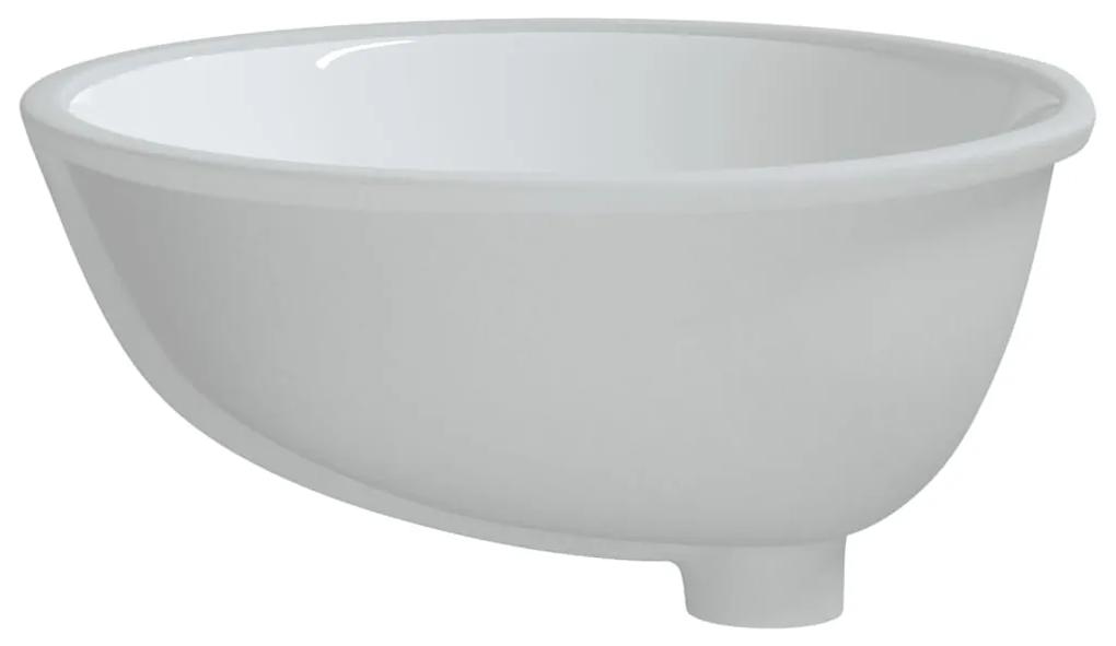 Lavatório casa de banho oval 49x40,5x21 cm cerâmica branco