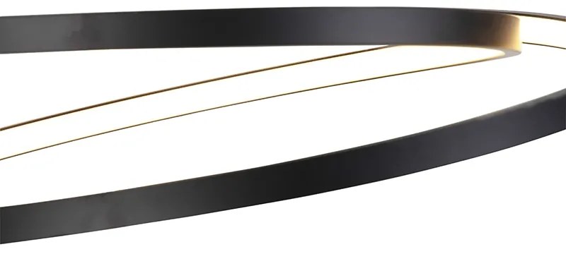 Candeeiro de suspensão de design preto 55 cm com LED regulável - Rowan Moderno,Design