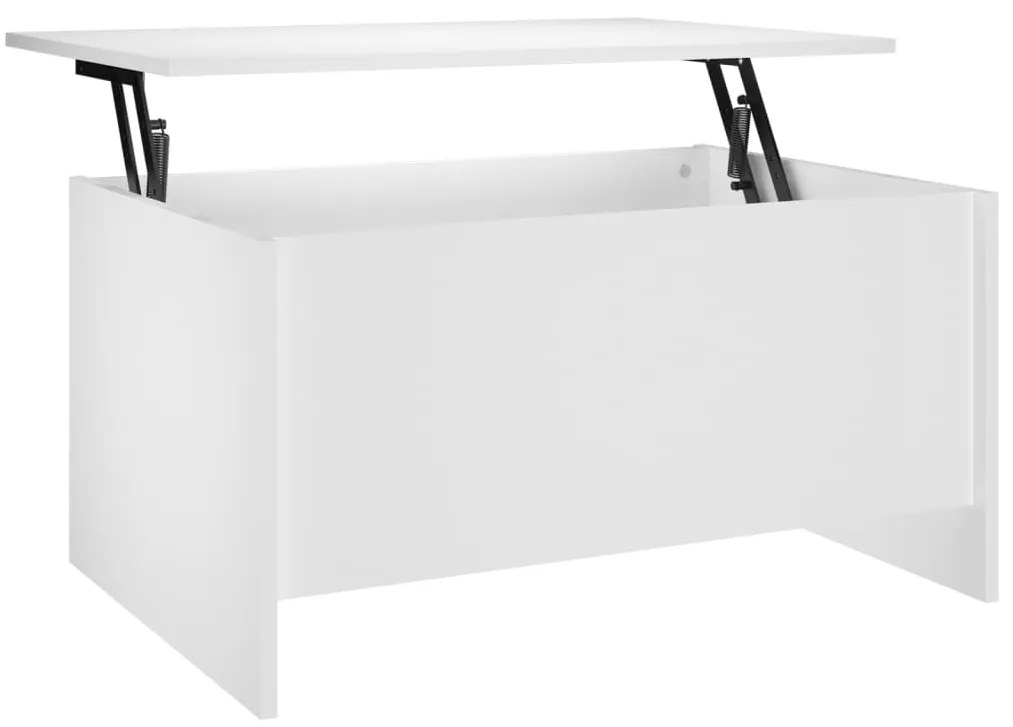 Mesa de Centro Beira Elevatória de 80 cm - Branco - Design Moderno