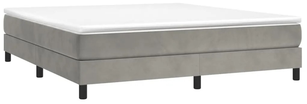 Estrutura de cama sem colchão 160x200 cm veludo cinzento-claro