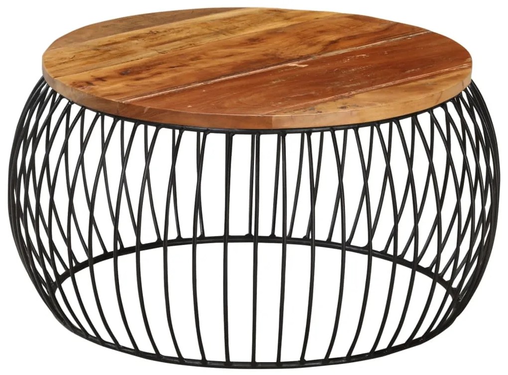 Mesa de centro Ø68 cm madeira recuperada maciça