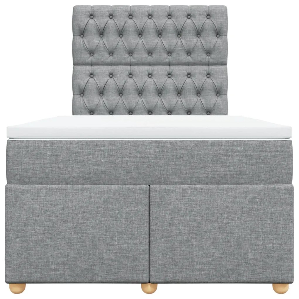 Cama com molas/colchão 120x200 cm tecido cinza-claro