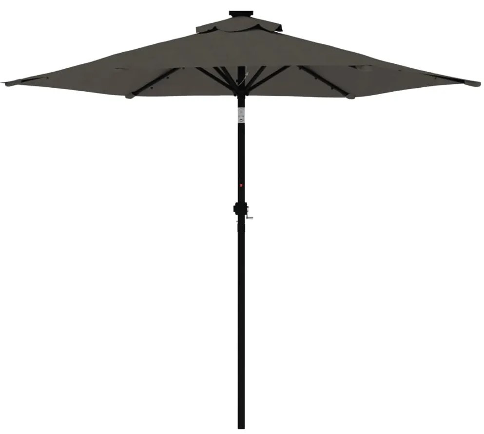 Guarda-sol de jardim com poste de aço 225x225x212 cm antracite