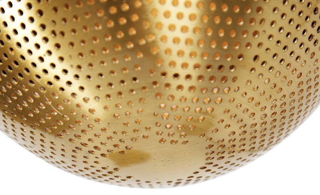 Candeeiro de suspensão industrial preto com latão 5 luzes - Haicha