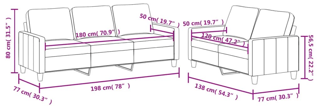 2 pcs conjunto de sofás c/ almofadões couro artificial cinzento