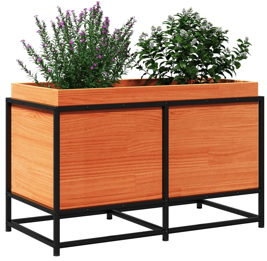 Vaso/floreira de jardim 80x40x50 cm pinho maciço castanho-mel